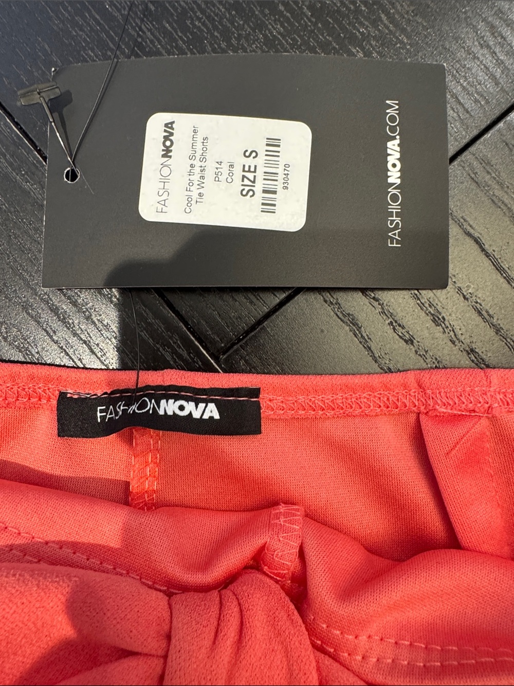 Fashion Nova Coral-Red Tie Front Skort - Picture 2 of 3
